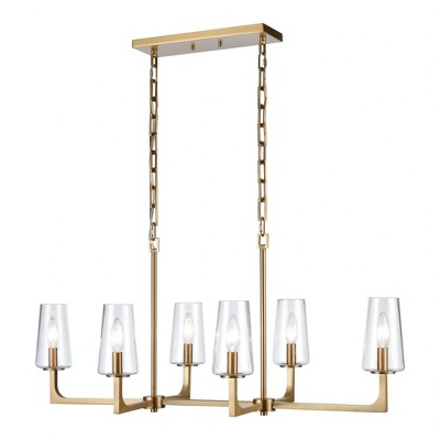 Elk Home Fitzroy 6 - Light Chandelier in  Lacquered Brass