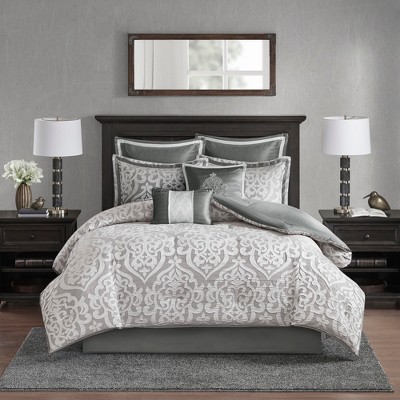 Silver Queen 8-Piece Microfiber Jacquard Comforter Set