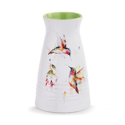 DEMDACO Summer Hummingbirds Vase 7 x 5 - Green