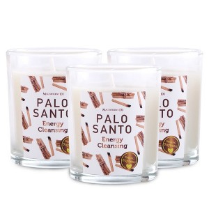 Magnificent 101 Set of 3 Long-Lasting Palo Santo Smudge Candles | 10.5 Oz - 42-Hour Burn | Made with Soy Wax and Herb - 1 of 4