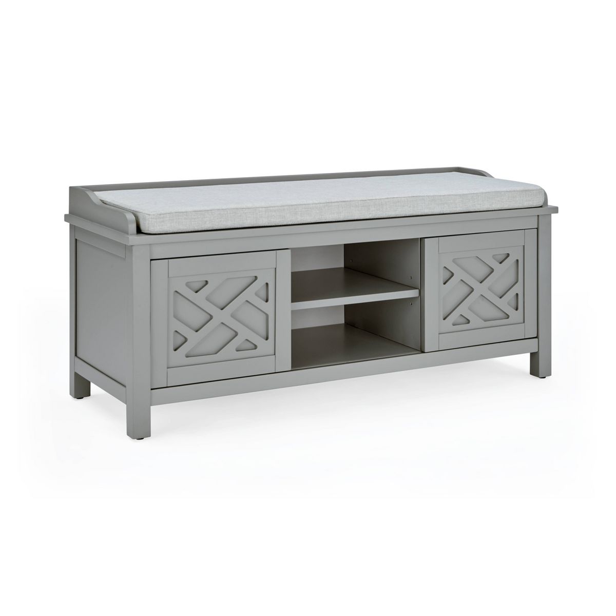 45" Middlebury Wood Storage Bench with Cushion - Alaterre Furniture - thumbnail 2