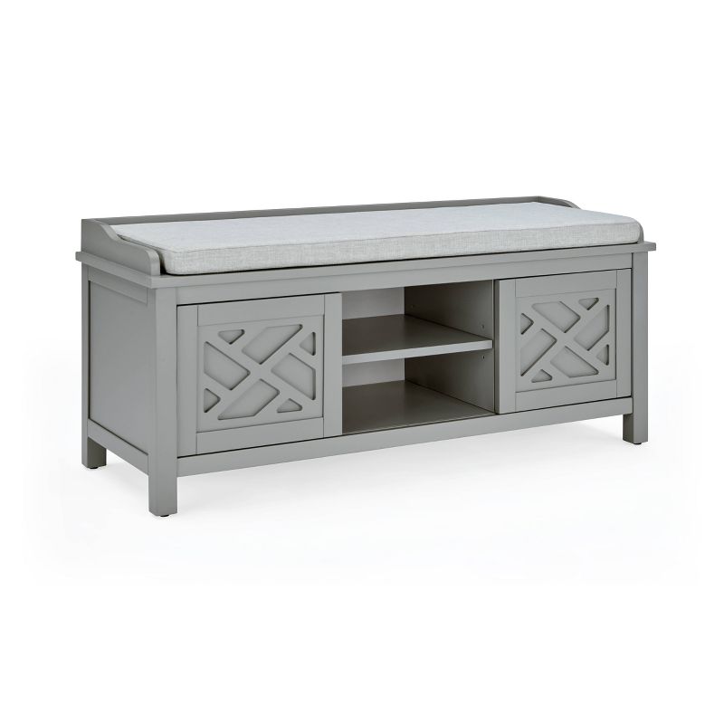 45&#34; Middlebury Wood Storage Bench with Cushion Gray - Alaterre Furniture, 1 of 10
