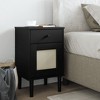 vidaXL Bedside Cabinet Furniture for Bedroom SENJA Rattan Look Solid Wood Pine - Brown - 2 of 4
