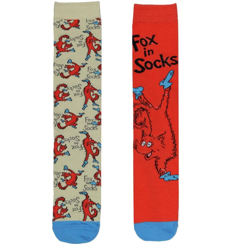 Dr. Seuss Kid's Fox In Socks Character Design Mismatched Knee-High Socks Multicoloured, 2 of 5