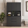 NicBex Freestanding Buffet Cabinet with Storage, Sideboard Kitchen Pantry Cabinet with Microwave Stand & Charging Station for Dining Room - 3 of 4