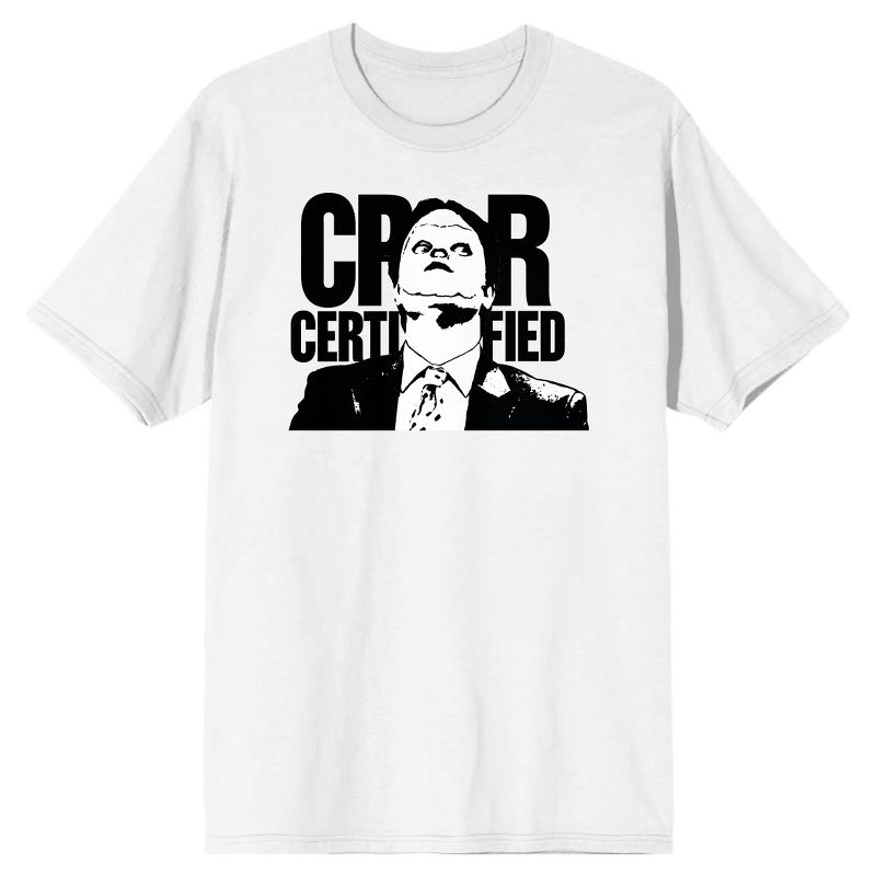 The Office CPR Certified Men's White Short Sleeve Tee Shirt, 1 of 4
