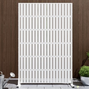 MAYEERTY Room Divider Screen Vertical Fence Black Arch Galvanized Sheet 72x47x16in 3-Piece Set 3-Piece Set - 1 of 4