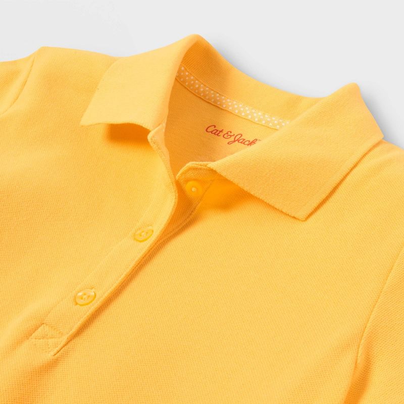 Girls' Short Sleeve Pique Uniform Polo Shirt - Cat & Jack™, 3 of 4