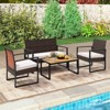 Costway 8 Piece Patio Furniture Set with Cushioned Chairs & Wood Plastic Coffee Table - 4 of 4