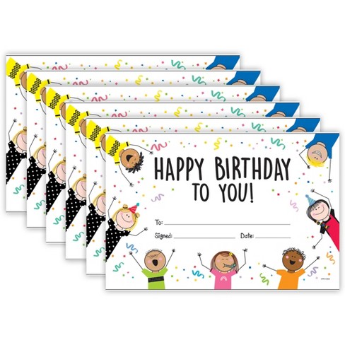 Creative Teaching Press® Stick Kids Happy Birthday Awards, 30 Per Pack ...