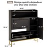 Narrow Shoe Rack, Freestanding Shoe Storage Cabinet with Adjustable Shelf - 2 of 4