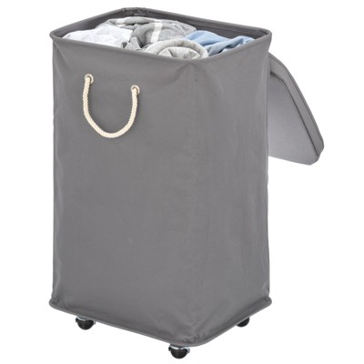 Juvale Collapsible Laundry Basket Large with Drawstring Top Closure (13.4 x 22 in)