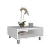 FURNIinspire Coffee Tables Modern Square Coffee Table, Side Table, Living Sofa Table With Open Storage For Home, Office, White, 23.6"*23.6"*10.6" - 4 of 4