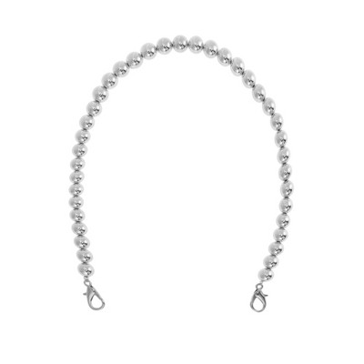 Unique Bargains Faux Pearl Handbag Strap Silver Tone 1 Pc