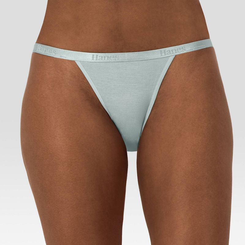 Hanes Originals Women's 3pk SuperSoft String Bikini Underwear, 3 of 6