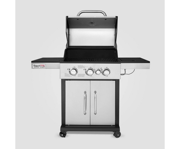 Stainless Steel 3 Burner Propane Gas Grill with Side Burner GG3302S Silver - Royal Gourmet