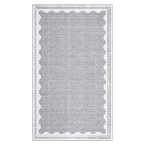 Washable Modern Bordered Rug Non Slip Low Pile Rug Soft Contemporary Throw Floor Cover Foldable Indoor Carpet for Living Room Bedroom Nursery - 1 of 4