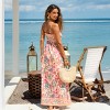 Women's Vibrant Floral Print Maxi Dress with Smocked Bodice - Cupshe - 4 of 4