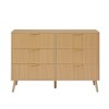 KIGFTSOD 6 Double Dressers with Wavy Drawers,Natural - 4 of 4