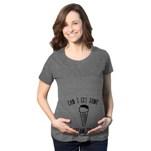 Maternity Can I Get Some Ice Cream In Here Funny Announce Pregnancy T shirt - Crazy Dog Maternity T Shirt - 1 of 4