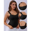Allegra K Women's U-Neck Warm with Built-In Bra Ribbed Tank Undershirts - 3 of 4