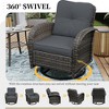 2-Piece Set Outdoor PE Rattan Rocking Chair with Cushions - 4 of 4