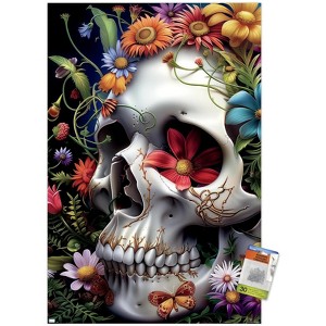 Trends International r3darch0n - Bloom of the Departed Skull Unframed Wall Poster Prints - 1 of 4