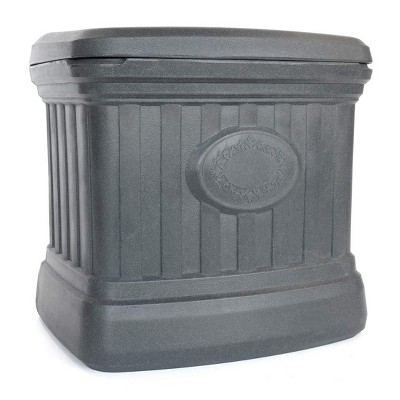 FCMP Outdoor SB120-GRY-S Large 26 Gallon Outdoor Utility Storage Bin Container, Gray