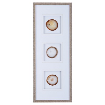 34"x13" Agate Trio Stone Framed Graphic (4" Agate)