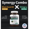 Black Seed Oil + DHA Liquid Capsules, Cold-Pressed Nigella Sativa with Omega 3 DHA for Full Body Wellness & Brain Support, Health's Harmony, 60ct - 2 of 4