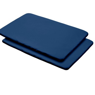 BreathableBaby All-in-One Fitted Sheet & Waterproof Cover, For 39" x 27" Play Yard Mattress (2-Pack), Navy