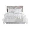 Sapphtopaz 7 Piece Comforter Set Elegant Bedding Comforter Sets Solid Color Reversible Tufted Bedding Set with Throw Pillows - 3 of 4