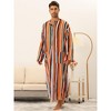 INSPIRE CHIC Men's Long Sleeves Button Pockets Contrasting Colors Striped Nightgown - 2 of 4