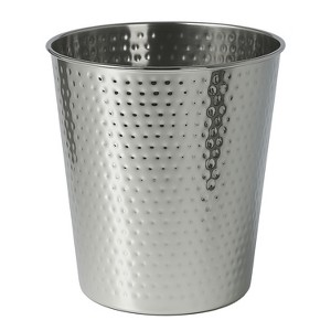 happimess Axel Modern Minimalist Hammered Steel 2-Gallon Wastebasket - 1 of 4