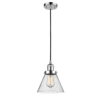 Cone - 1 Light Cord Hung Mini Pendant In Industrial Style-10 Inches Tall and 8 Inches Wide