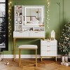 Makeup Vanity Desk with Mirror and Lights, Vanity Table with 5 Drawers, Vanity Set with Stool and Removable Side Storage Cabinet for Bedroom - 2 of 4