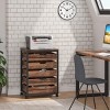 GlasFlength File Cabinets 5 Drawer File Cabinet Rolling Filing Cabinet Mobile File Cabinet for Home Office, Brown, 19.69"*15.75"*30.12" - 2 of 4