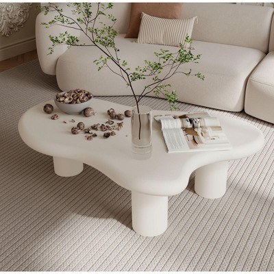 Cierra 47 Inch Cloud Shaped Coffee Table,matte Grain Finsh With ...