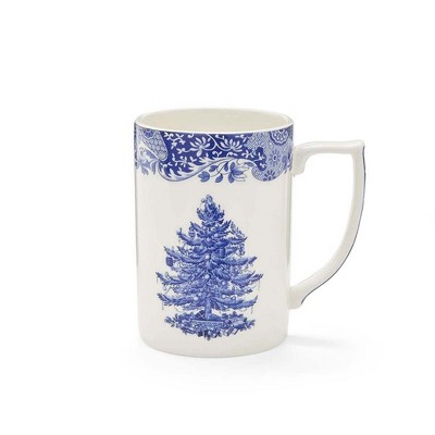 Spode Blue Italian Christmas Mug, 12oz - Elegant Holiday Drinkware with Iconic Christmas Tree Motif, Dishwasher & Microwave Safe Festive Mug