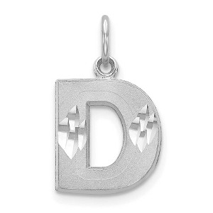 Black Bow Jewelry 14k White Gold, Julia Collection, Small Satin Block Initial D Pendant - 1 of 4