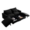 86.6" Corduroy Cloud Sectional Sofa Bed with Deep Seat & 2 Storage Ottomans - 4 of 4