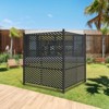 SEVOBAL Garden Fences and Gates Outdoor Privacy Screen Fence Panels, Slatted Design No Dig Fence Kit for Air Conditioner, Black, 47"*47"*47" - 2 of 4