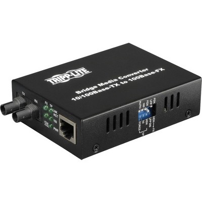 Tripp Lite Fiber Optic 10/100BaseT to 100BaseFX-ST Multimode Media Converter 2km 1310nm - 1 x RJ-45 , 1 x ST Duplex - 10/100Base-TX, 100Base-FX