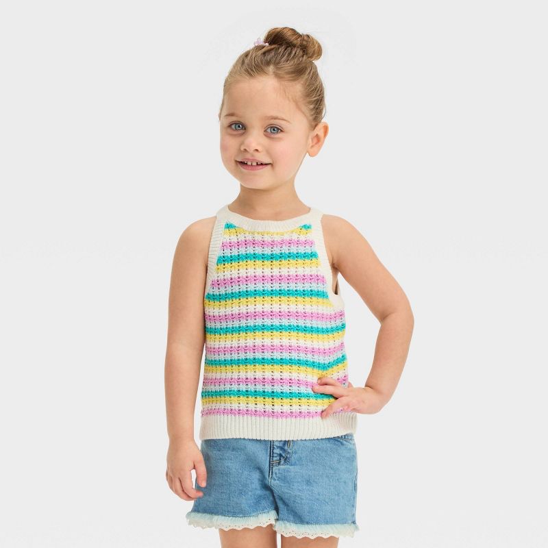 Toddler Girls' Striped Sweater Vest - Cat & Jack™, 1 of 5
