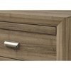 31.5" Wood Tall Chest with 5 dressers and Brushed Metal Pulls, Contemporary Style, Light Brown Warm Wood Finish - 3 of 4