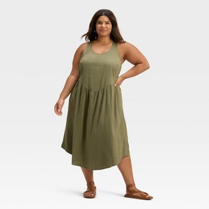 Women's Drop Waist Midi A-Line Dress - Universal Thread™ - 1 of 3