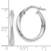 Black Bow Jewelry 3mm x 24mm (15/16 Inch) 14k White Gold Polished Twist Oval Hoops - 4 of 4