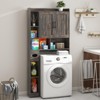 Over The Toilet Storage Cabinet with Barn Door, Home Space-Saving Toilet Rack - 4 of 4