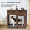 Dog Crate Furniture with 2 Drawers, Wooden Dog Kennel with Divider and Removable Tray, Double Rooms Dog Cage for 2 Dogs, Wooden Dog Crate End Table - 4 of 4