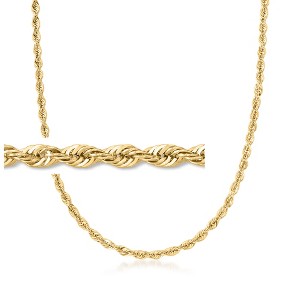 Ross-Simons 4mm 14kt Yellow Gold Rope-Chain Necklace - 1 of 4